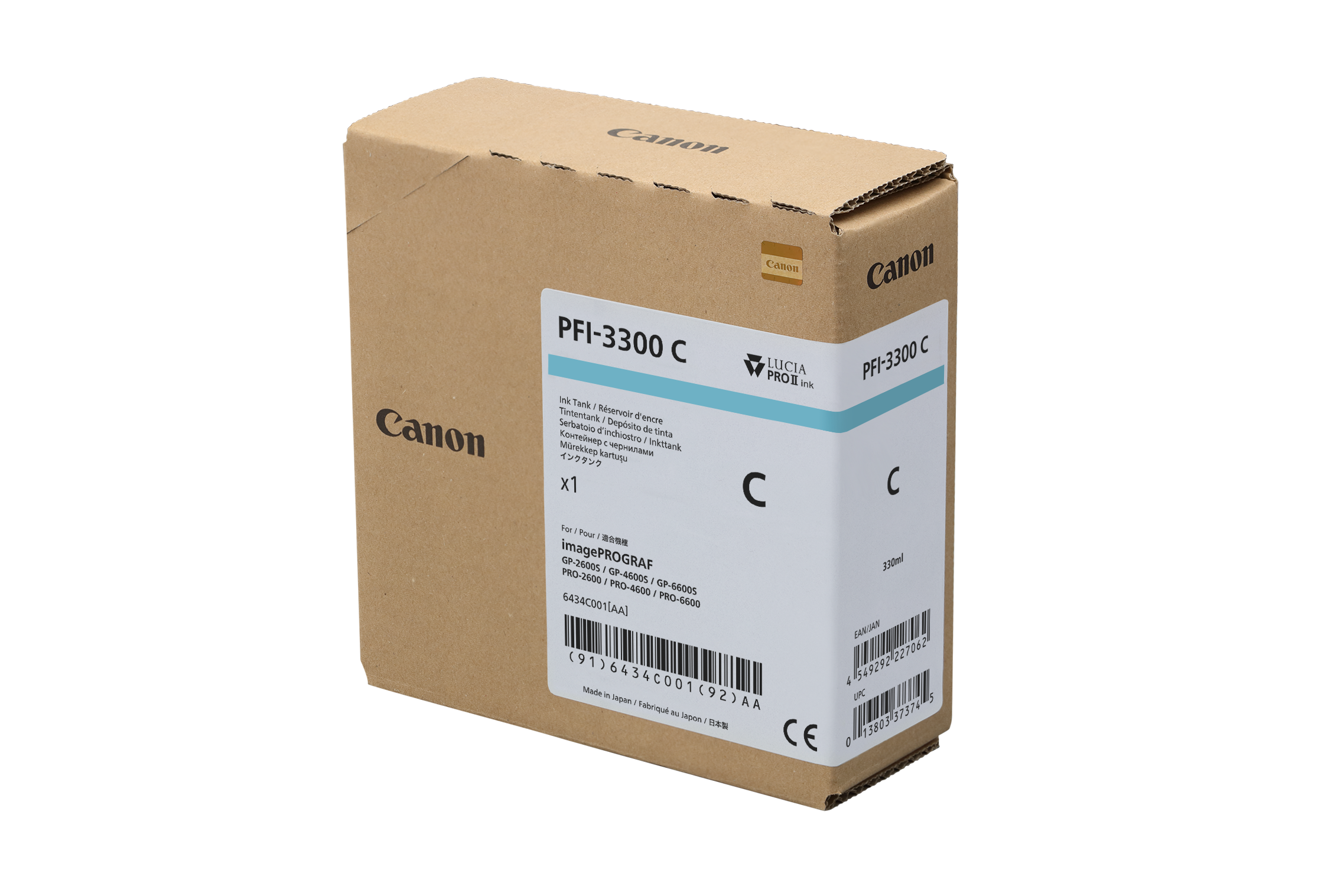 Cyan (C) pour Canon iPF Pro -2600 – 4600 – 6600 et série GP 2600S – 4600 S – 6600 S